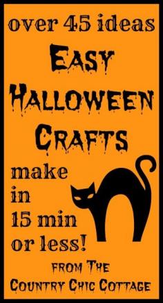Easy Halloween Crafts -- tons of ideas for easy Halloween crafts that anyone can make!