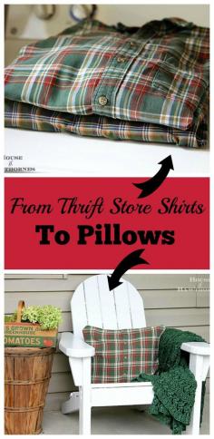 
                        
                            Easy to follow instructions for making DIY no-sew pillows from shirts - quick and simple  - a thrift store diy via houseofhawthornes...
                        
                    