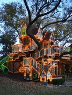 Dallas, TX: Christmas Lights Tree House eclectic-kids