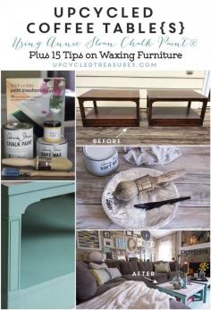 Check out these #Upcycled Coffee Tables Using Annie Sloan Chalk Paint® PLUS 15 Tips on Waxing Furniture | UpcycledTreasures...