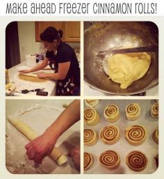 Make ahead freezer cinnamon rolls! I love making a huge batch of these and keeping them in the freezer to warm up during the fall and winter months!