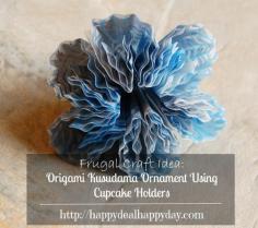 
                    
                        Cupcake Liner Craft - Origami Kusudama Christmas Ornament!           happydealhappyday...
                    
                