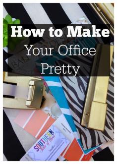 How to Make Your Office Pretty: Use gold spray paint to spruce up old office supplies