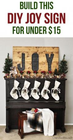 
                    
                        With just a few tools you can build this DIY Christmas Joy Sign for UNDER $15! A great addition to your Christmas Decor. Paint or stain to your style!
                    
                