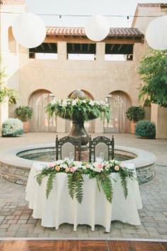 Al fresco bride and groom table: www.stylemepretty... | Photography: Onelove - www.onelove-photo...