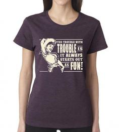 
                        
                            Retro Cowgirl Trouble with Trouble Slouchy Womens Sweatshirt
                        
                    