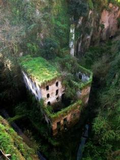 Abandoned mill from 1866. Sorrento, Italy