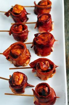 Week 9 Tailgating Ideas - Bacon Wrapped Chicken Bites #foodporn #Tailgating #daddydan360 livedan330.com/...