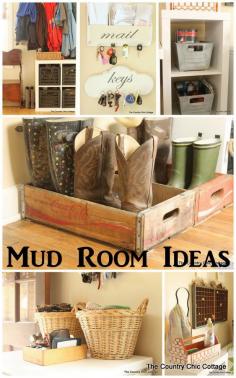 Mud Room Organization and Ideas -- incorporate these farmhouse style ideas into your own home!