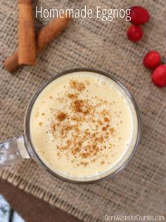 
                    
                        Eggnog is one of my favorite treats this time of year, and nothing beats homemade!  We took store-bought eggnog and compared it against homemade eggnog and ranked it in ingredients, taste and price - care to guess which one?  Get the super simple winning recipe. :: DontWastetheCrumb...
                    
                