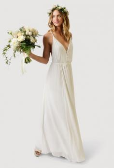 Keep it simple in a flowing chiffon wedding gown.