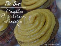 Pumpkin buttercream frosting recipe.  These homemade icings are very easy and super festive and yummy! Basically, it's a basic buttercream frosting plus some special pumpkin and spices.