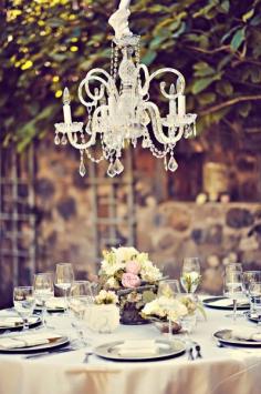 The crystal chandelier: www.stylemepretty... | Photography: Tamiz - tamizphotography....