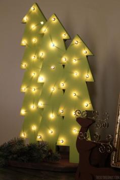 
                    
                        DIY Wooden Christmas Trees with Lights. Perfect for indoor or outdoor Christmas decor!
                    
                