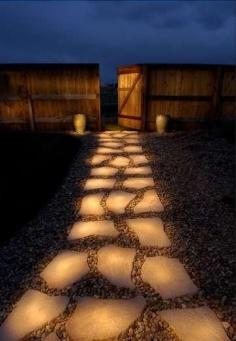 
                    
                        Glowing stepping stones..... using glow in the dark paint   2 Methods  #1 www.ehow.com/...  #2 www.birdsandbloom...
                    
                