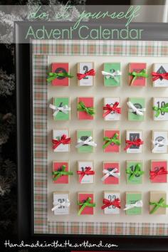 
                    
                        Make your own advent calendar with this free printable and a few simple supplies! So fun for kids for Christmas. HandmadeintheHear...
                    
                