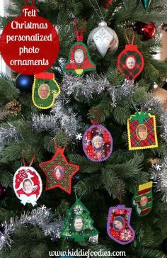 
                    
                        No sew felt Christmas personalized photo ornaments #christmasornaments, #christmascrafts, #christmasgiftideas
                    
                