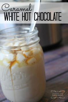 
                    
                        Caramel White Hot Chocolate! Made in the crockpot super easy for holiday get togethers!
                    
                