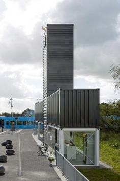 
                    
                        Barneveld Noord, the Netherlands - Train Station - The architects used shipping containers to create a temporary structure that could easily be relocated.
                    
                