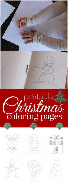 
                    
                        Six super cute and free Printable Christmas coloring pages. (There is also a tutorial on how to make a traveling coloring book with them!)
                    
                