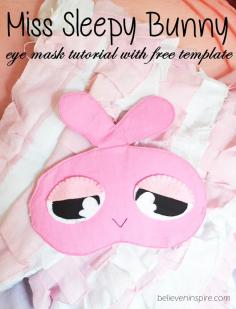 
                    
                        Miss Sleepy Bunny Sleeping Eye Mask Tutorial with FREE Template - Believe&Inspire
                    
                