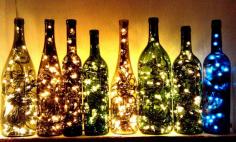 
                    
                        Recycled wine bottle light. These are bottles without paint/frosting/etching. Great accent to any room! Wire comes out the lower backside of the
                    
                