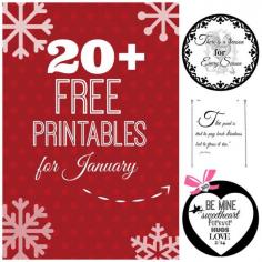 
                    
                        20 + free Printables for January. Organizing, cleaning, seasonal and more! Free.
                    
                