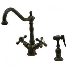 
                    
                        Kingston Brass Heritage Oil-Rubbed Bronze High-Arc Kitchen Faucet with Side Spray
                    
                