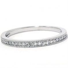 
                    
                        1/4CT Diamond Stackable Wedding Ring 10K White Gold by Pompeii3
                    
                