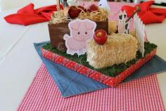 
                    
                        Cute centerpiece at a farm birthday party!  See more party planning ideas at CatchMyParty.com!
                    
                