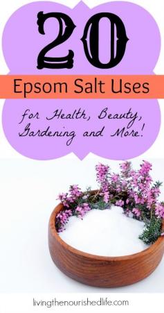 
                    
                        20 Epsom Salt Uses for Health, Beauty, Gardening and More  The Nourished Life
                    
                