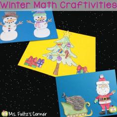 
                    
                        These multiplication/division math crafts will keep your students on-task in the hectic days leading up to winter break.  Solve number sentences, color the craft by code (to check their answers), and then assemble the craft. They can also illustrate their own background to create a scene for seasonal hallway or bulletin board displays. Also available in addition/subtraction for easy differentiation. #math #crafts #winter #multiplicationpractice
                    
                