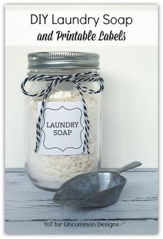 
                    
                        DIY Laundry Soap and Printable Labels from yesterdayontuesda... #masonjars #laundrysoap #diylaundrysoap
                    
                