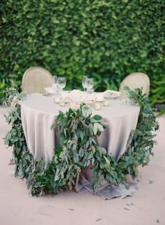
                    
                        Garland draped bride and groom table: www.stylemepretty... | Photography: Elan Klein - elankleinphoto.com/
                    
                