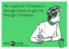 
                    
                        All I want for Christmas is enough booze to get me through Christmas.  WINE!
                    
                