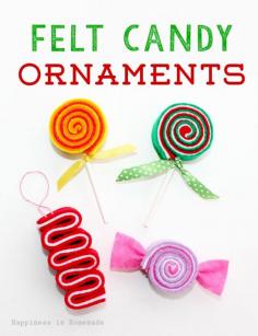 
                    
                        Felt Candy Ornaments tutorial from Happiness is Homemade
                    
                