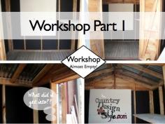 
                    
                        Need a place for crafts?  A 6 by 8 wood shed was turned into my woodworking space for DIY projects.  countrydesignstyl... Workshop Series
                    
                