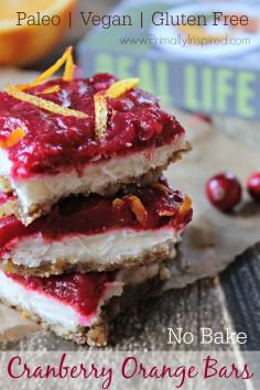 
                    
                        My family loves these!! So good and healthy! Cranberry Orange Bars No Bake (Paleo, Vegan, Gluten Free)  via Primally Inspired
                    
                