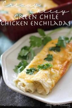 
                    
                        Creamy Cheesy Green Chile Chicken Enchiladas!... These are absolutely incredible! My family can't get enough of them! #recipe #enchiladas
                    
                