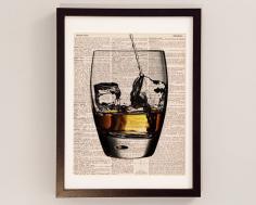 
                    
                        Vintage Whisky Dictionary Print - Cocktail Art - Print on Vintage Dictionary Paper - Scotch Whisky, Whiskey, Mad Men Decor - On The Rocks
                    
                