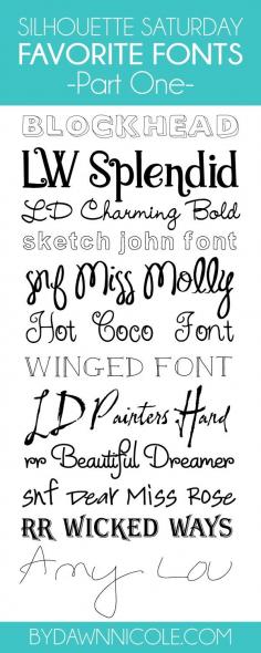 
                    
                        Silhouette Saturday: My favorite Silhouette Fonts, Part One | bydawnnicole.com
                    
                