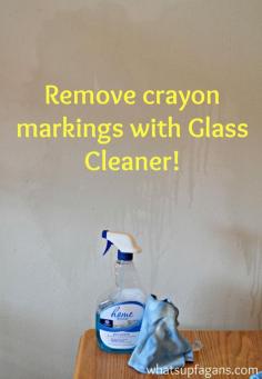 
                    
                        Remove crayon markings on walls with glass cleaner. How to Remove Crayon Marks from Walls. An awesome Pinterest experiment to see what is the best way to get crayon off walls. DIY cleaning tip hacks!
                    
                