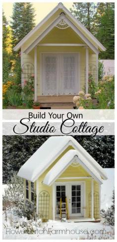 
                    
                        DIY Backyard Garden Cottage Studio or Shed, FlowerPatchFarmho... Build your own fabulous place to create, link to step by step plans in post
                    
                