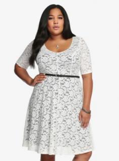 
                    
                        Belted Lace Skater Dress -- for casual rehearsal dinner?
                    
                