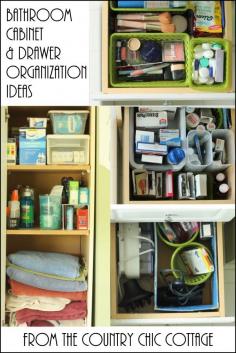
                    
                        Bathroom cabinet and drawer organization ideas -- simple ideas to implement in your home with supplies from Dollar General.
                    
                