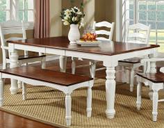 
                    
                        Palisade Dining Table In Cherry & White by Furniture of America - 11 Main
                    
                