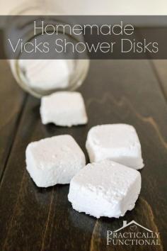 
                    
                        Feel a cold coming on? Make your own DIY Vicks shower disks with just baking soda, water, and essential oils to clear your sinuses! This tutorial will show you how!
                    
                