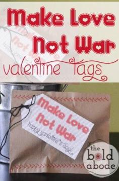 
                    
                        Free Printable Make Love Not War Valentine Tags for Warheads Candy Treats!
                    
                