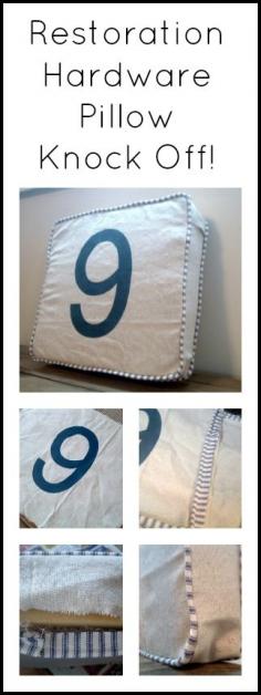 
                    
                        Get step by step instructions on how to make this pillow that is a knock off of a Restoration Hardware original.
                    
                