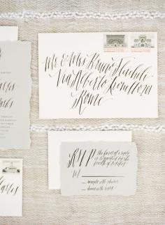 
                    
                        Calligraphy and Invitation Design: The Weekend Type - Tropical Wedding Inspiration by Lindsey Zamora (Design, Creative Direction and Styling), Taylor Lord (Workshop Host) + Marcie Meredith Photography - via ruffled
                    
                